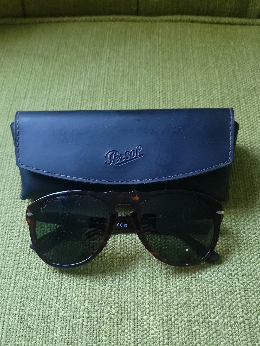Persol 649  Tortoiseshell Sunglasses with Black Leather Case